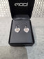 Licensed Product Womens Sterling Silver Bling Heart Rose Gold Dangle Earrings