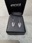 Licensed Product Womens Sterling Silver Chevron White Stone Drop Earrings