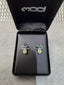 Licensed Product Womens Sterling Silver Blue & Green Trio Stone Post Earrings