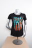 Licensed Product Womens Sparkler Flag V-Neck Black Short Sleeve T-Shirt