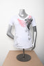 H-D Womens Coral Whisper Foil Print V-Neck White Short Sleeve T-Shirt **