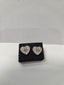 Licensed Product Womens Sterling Silver Bling Heart Rose Gold B&S Post Earrings