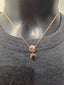 Licensed Product Womens Rose Gold Skull & Stone Necklace - Adjustable
