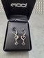 Licensed Product Womens .925 Silver Rebel Heart with White CZ Drop Earrings