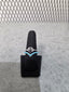 Licensed Product Womens Sterling Silver Chevron Turquoise Stone Ring