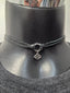 Licensed Product Womens Sterling Silver Double Strand Leather Choker Necklace – Adjustable