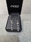 Licensed Product Womens 9.25 Sterling Silver Black Garland Stone Drop Earrings