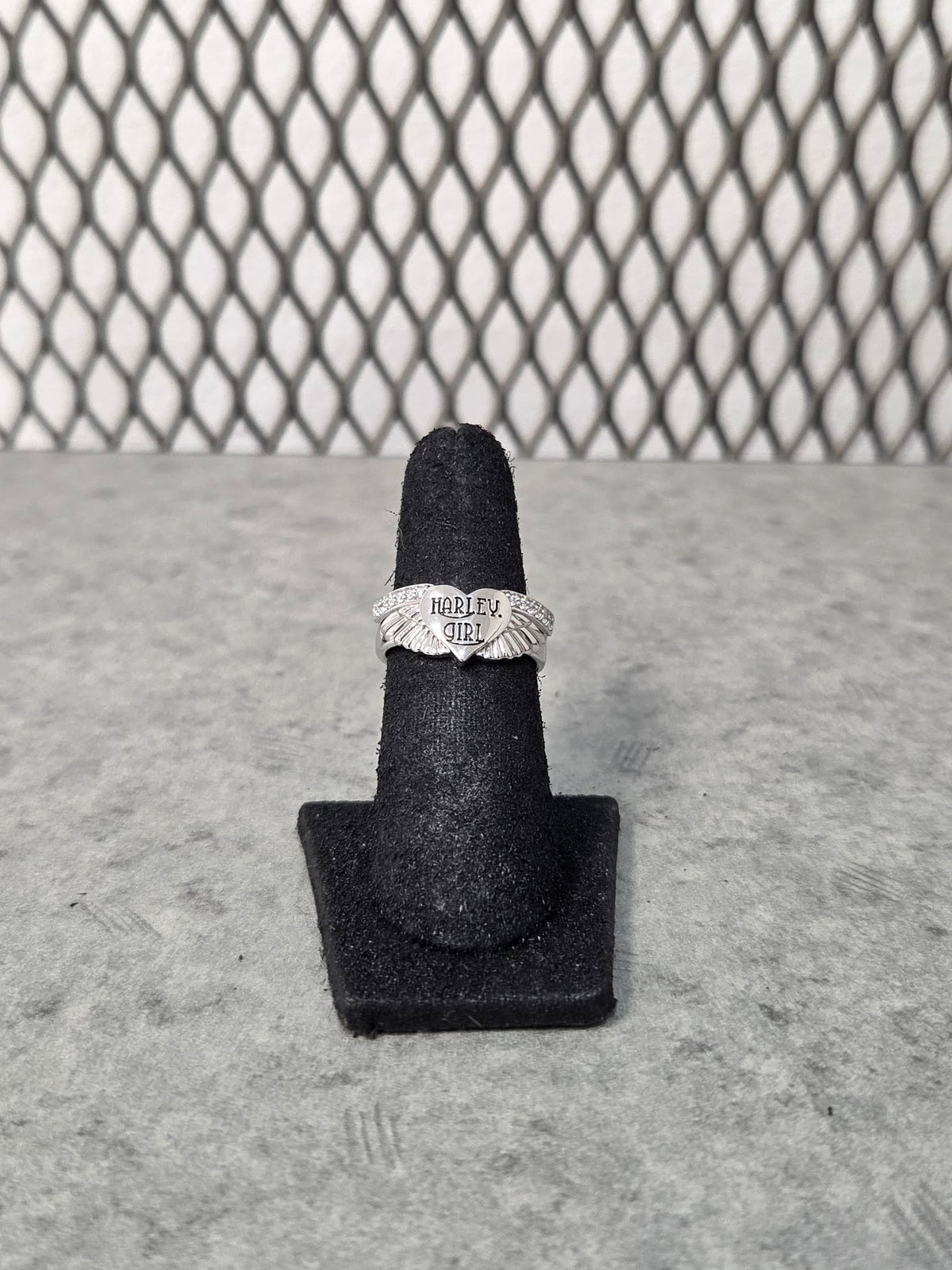 Licensed Product Womens Clear Bling Harley Girl Wing Ring Main image