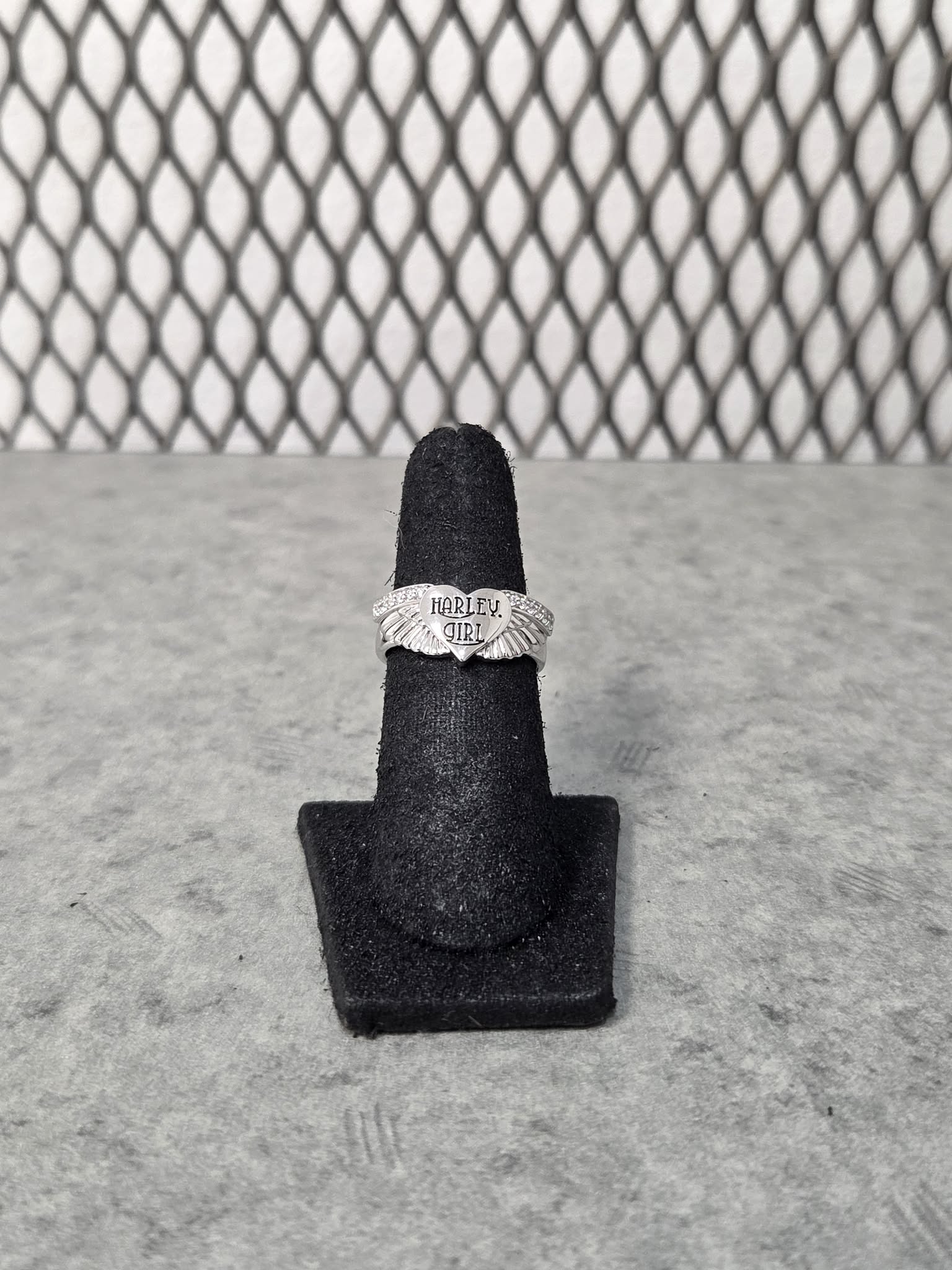 Licensed Product Womens Clear Bling Harley Girl Wing Ring