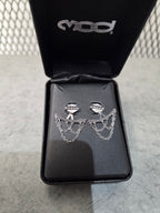 Licensed Product Womens .925 Sterling Silver Chandelier Chain Beaded Ear Jacket Earrings