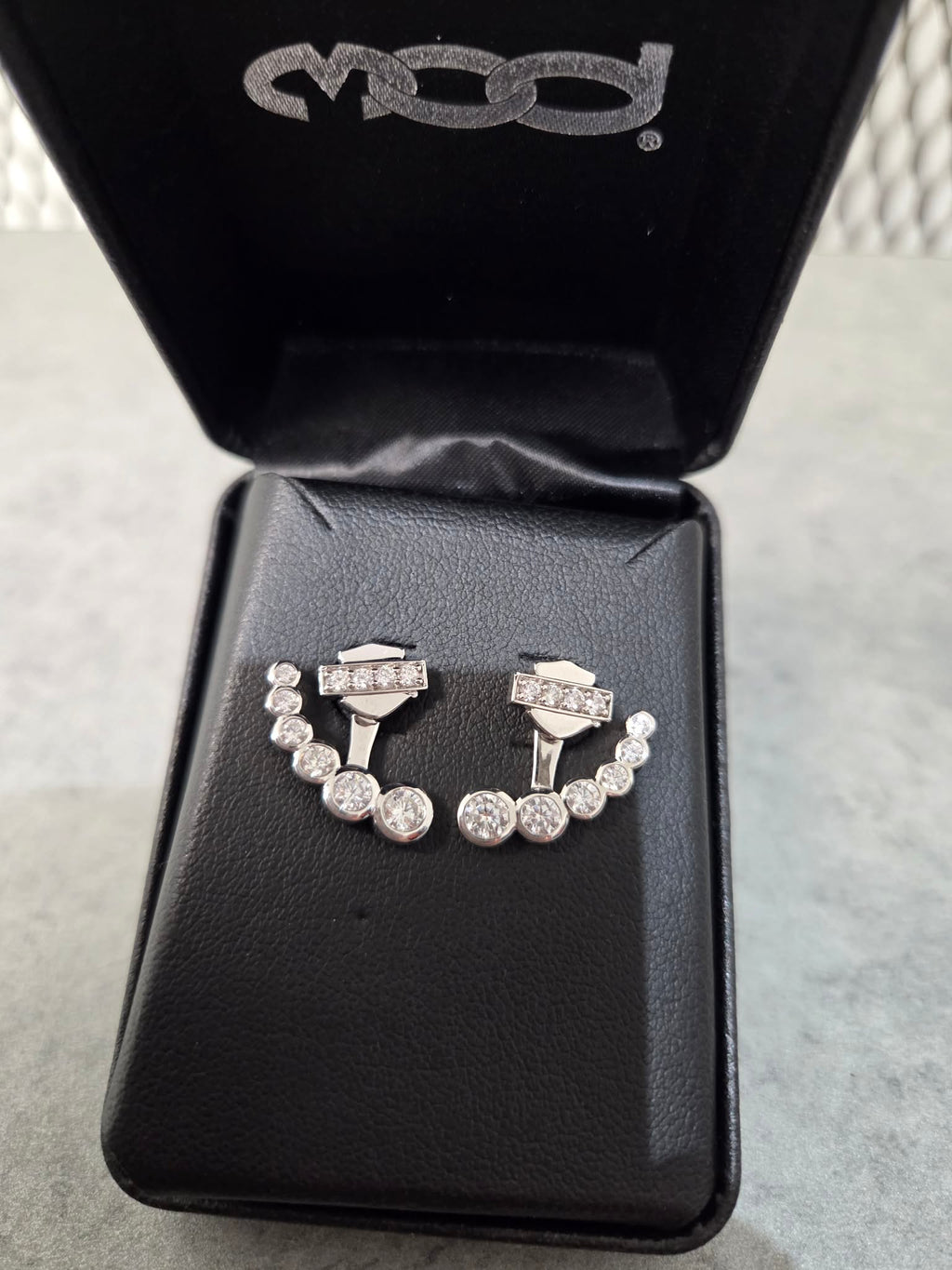 Licensed Product Womens .925 Sterling Silver Infinity Bling Ear Jacket Earrings