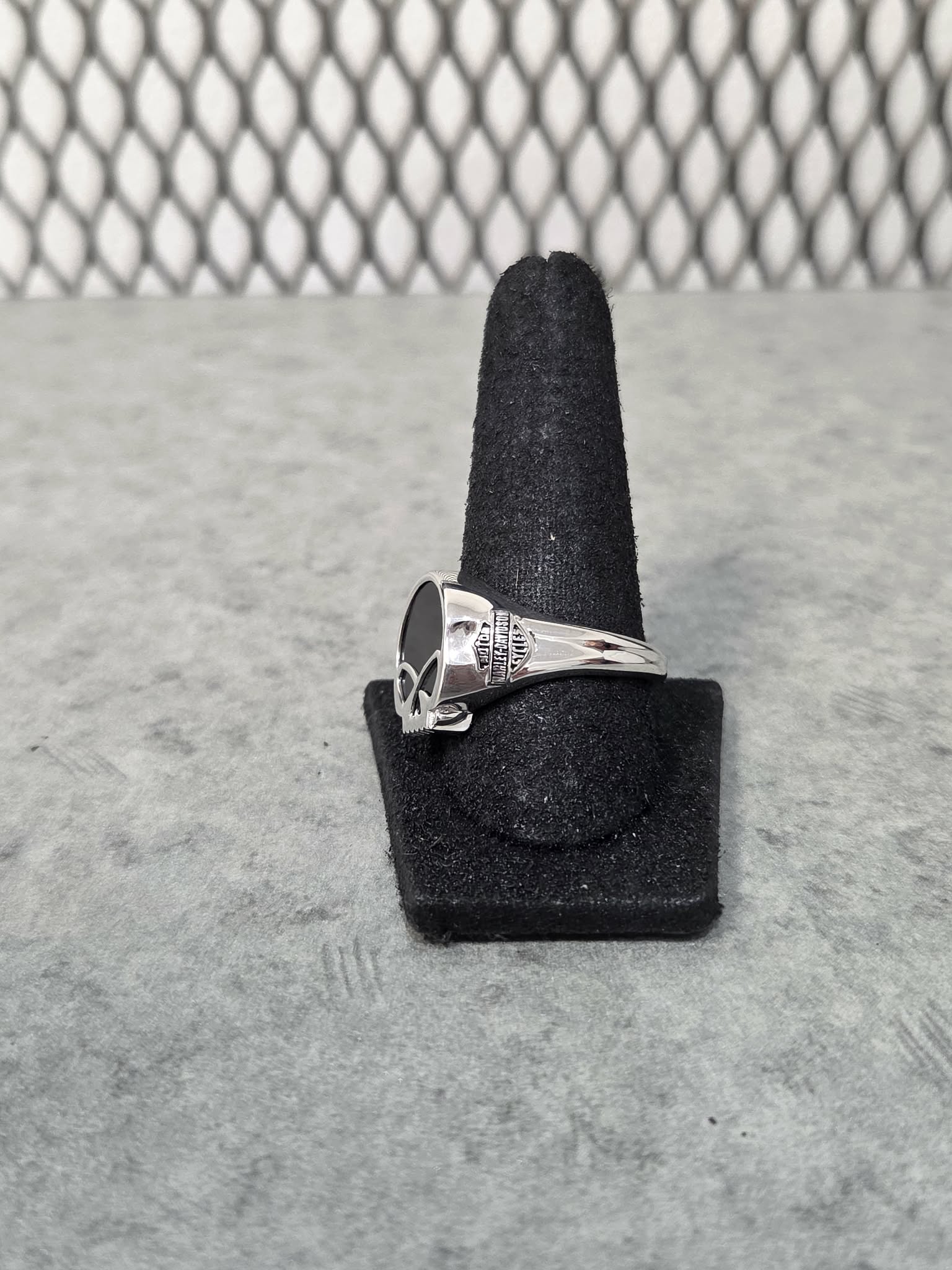 Licensed Product Mens Sterling Silver Black Onyx Willie G Skull Ring
