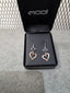 Licensed Product Womens .925 Silver Bling Rose Gold Plated & Silver Heart Earrings