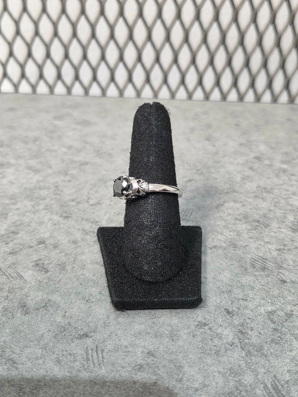 Licensed Product Womens .925 Silver Double Sided Willie G Skull with Black Stone Ring