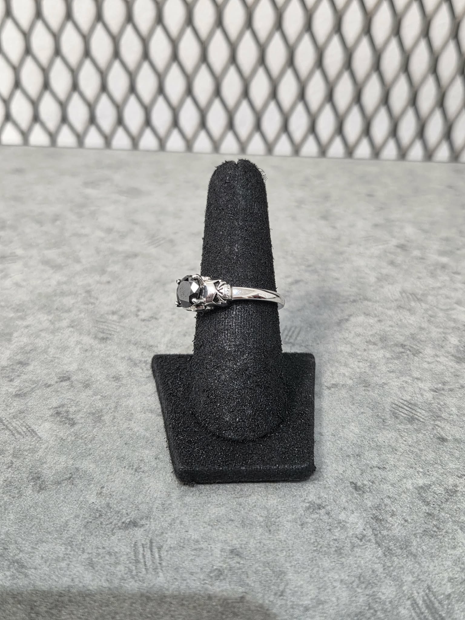 Licensed Product Womens .925 Silver Double Sided Willie G Skull with Black Stone Ring