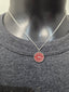 Licensed Product  Womens .925 Silver Round Wine Colored Enameled Necklace - Adjustable
