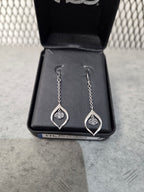 Licensed Product Womens .925 Silver Infinity Drop Earrings