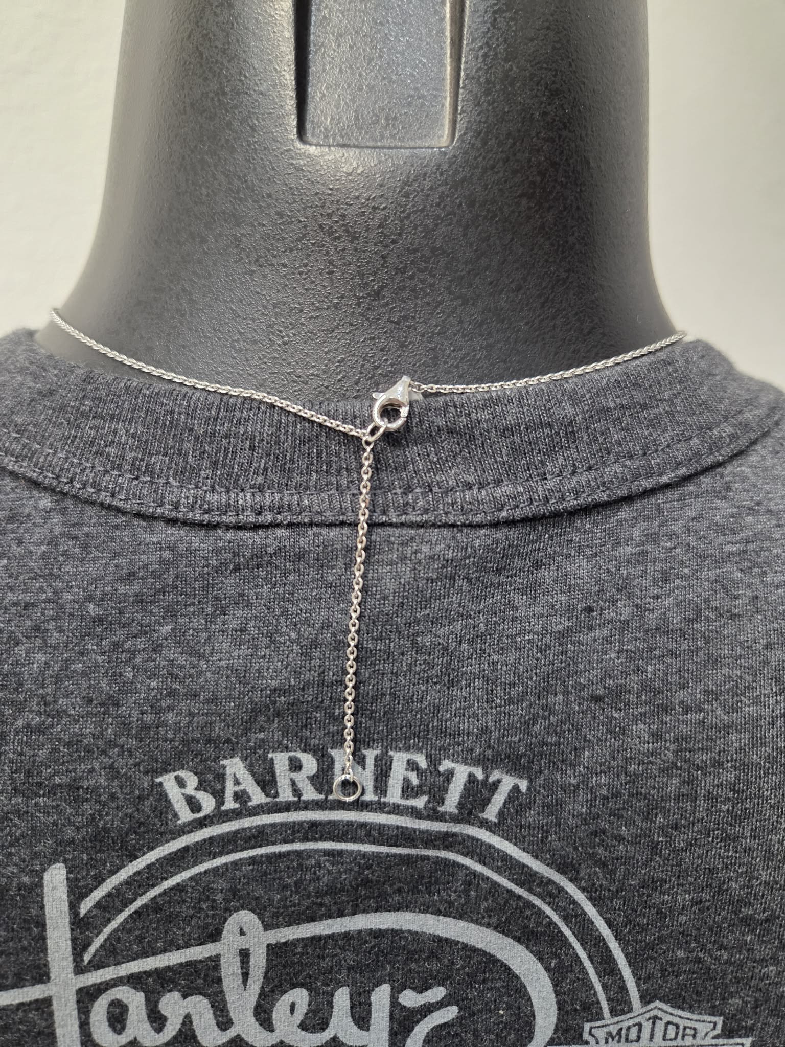 Licensed Product Womens .925 Silver Multi Chain Drop Necklace – Adjustable