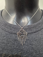 Licensed Product Womens .925 Silver Multi Chain Drop Necklace – Adjustable