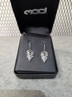 Licensed Product Womens Sterling Silver Chevron White Stone Drop Earrings