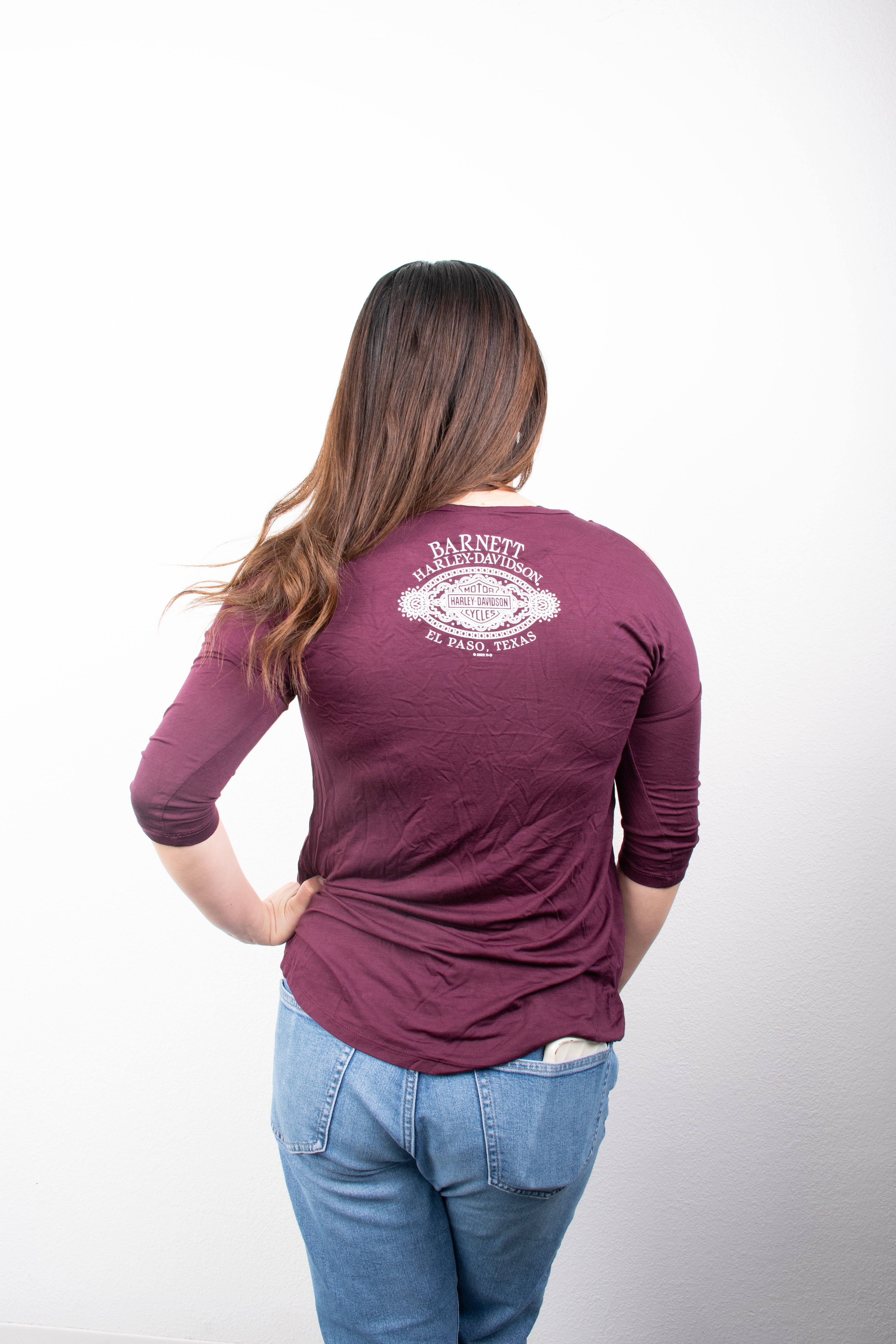 Licensed Product Women's Lavish Cold Shoulder Purple 3/4 Sleeve T-Shirt