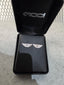 Licensed Product Womens Clear Bling Harley Girl Wing Post Earrings