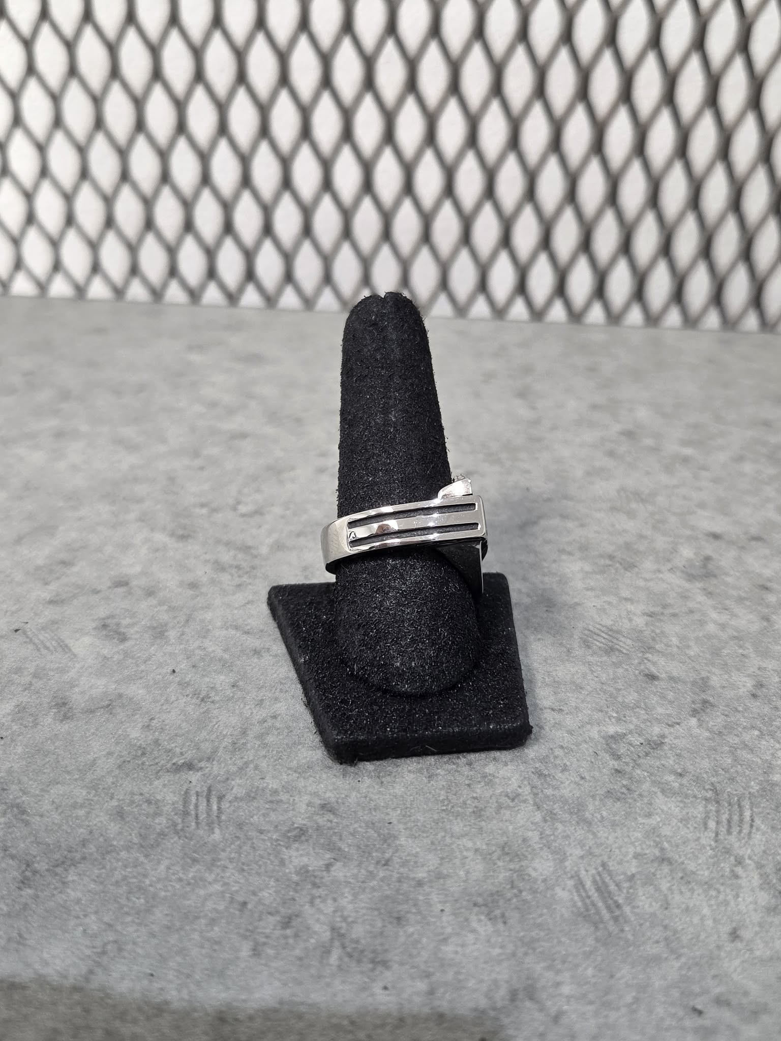 Licensed Product Mens Stainless Steel Large Black Celtic Enamel Signet Ring