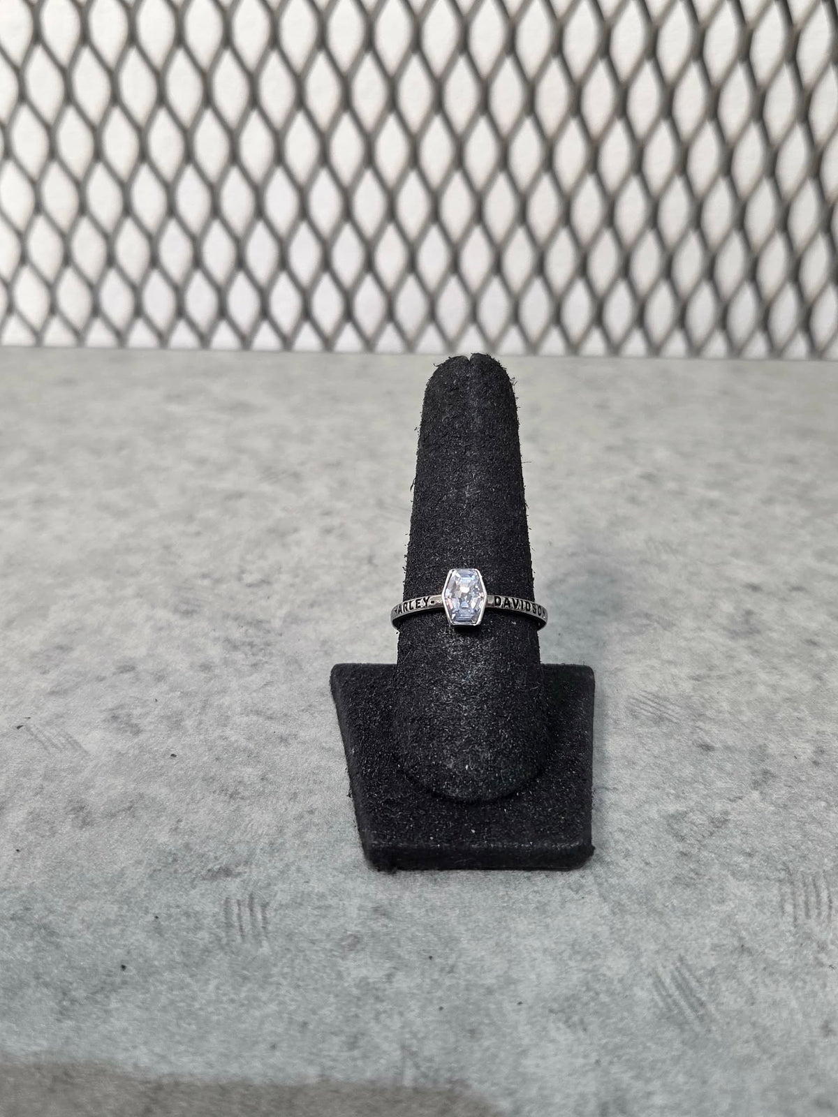 Licensed Product Womens .925 Silver Ruthenium Plated Stone Stackable Ring Main image