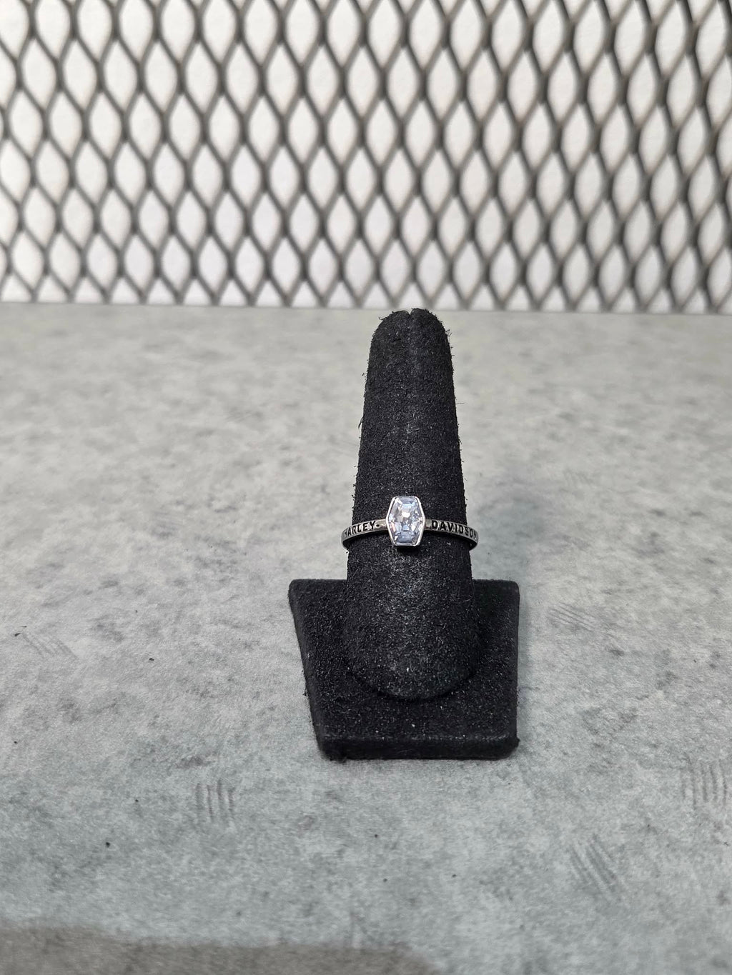 Licensed Product Womens .925 Silver Ruthenium Plated Stone Stackable Ring