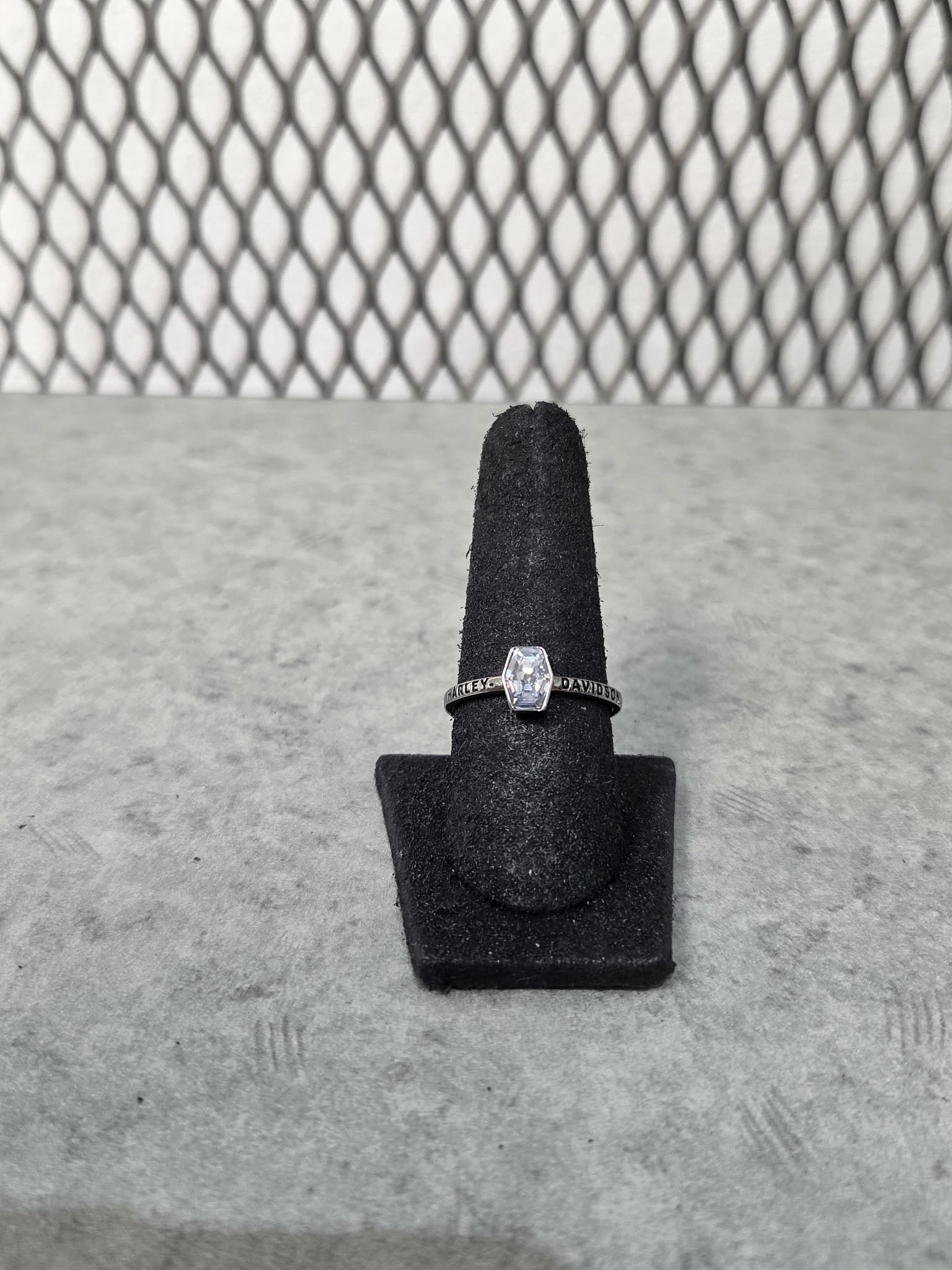 Licensed Product Womens .925 Silver Ruthenium Plated Stone Stackable Ring