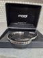 Licensed Product Womens Stainless Steel Flat Chain Double Cuff Bracelet