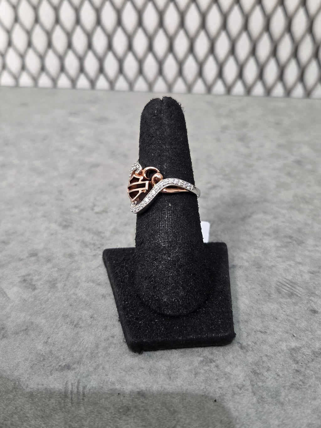 Licensed Product Womens .925 Silver Rose Gold Plated Bling Filigree Ring