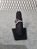 Licensed Product Womens .925 Silver Rose Gold Plated Bling Filigree Ring
