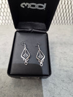 Licensed Product Womens .925 Silver Salt & Pepper Twist Drop Earrings