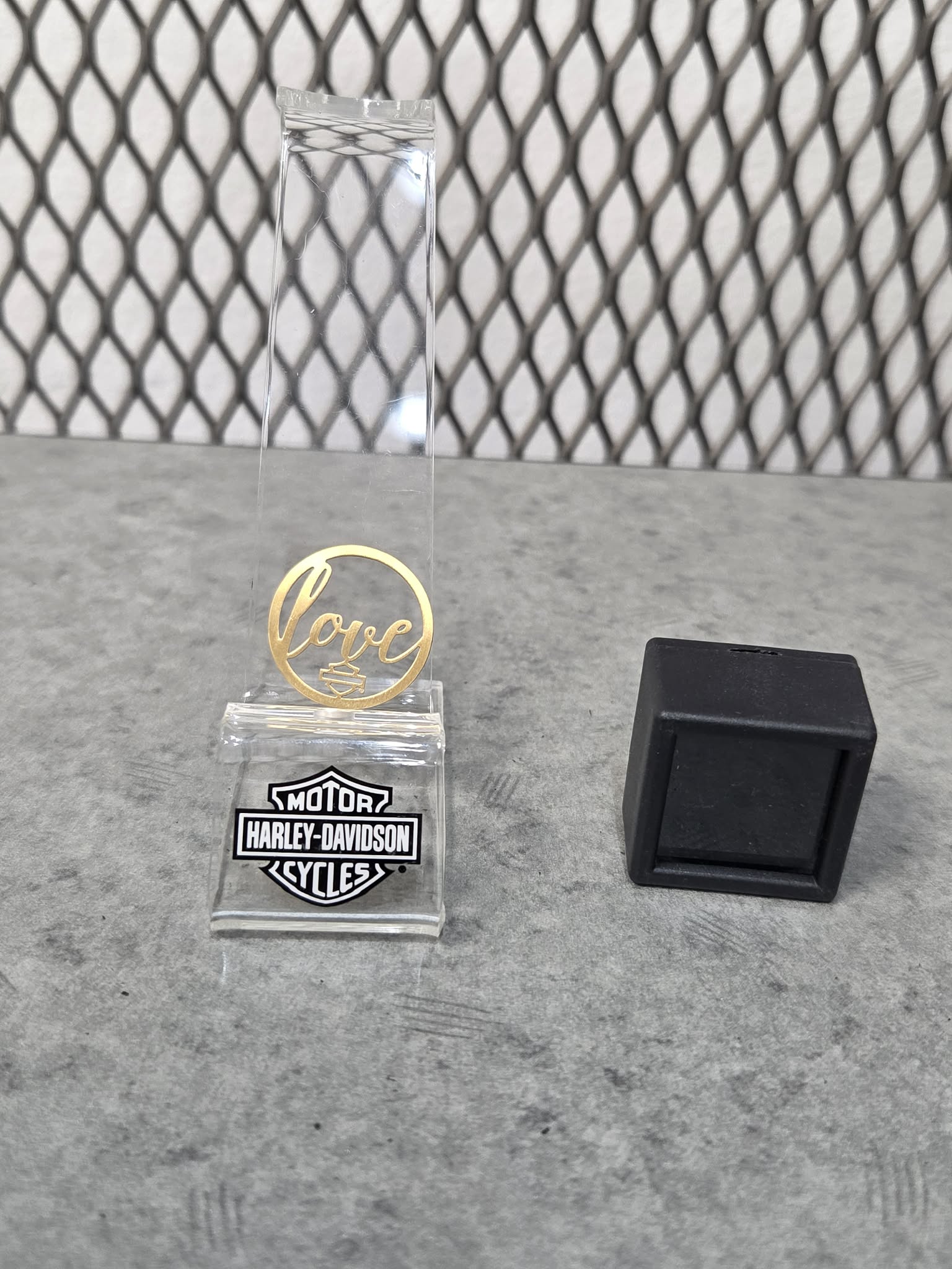 Licensed Product Womens Stainless Steel Large Gold Tone "Love" Script Circle Locket Plate