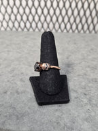 Licensed Product Womens Rose Gold Skull & Stone Ring