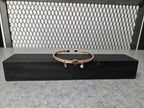 Licensed Product Womens Stainless Steel Rose Tone Braided & Smooth Double Bangle Bracelet
