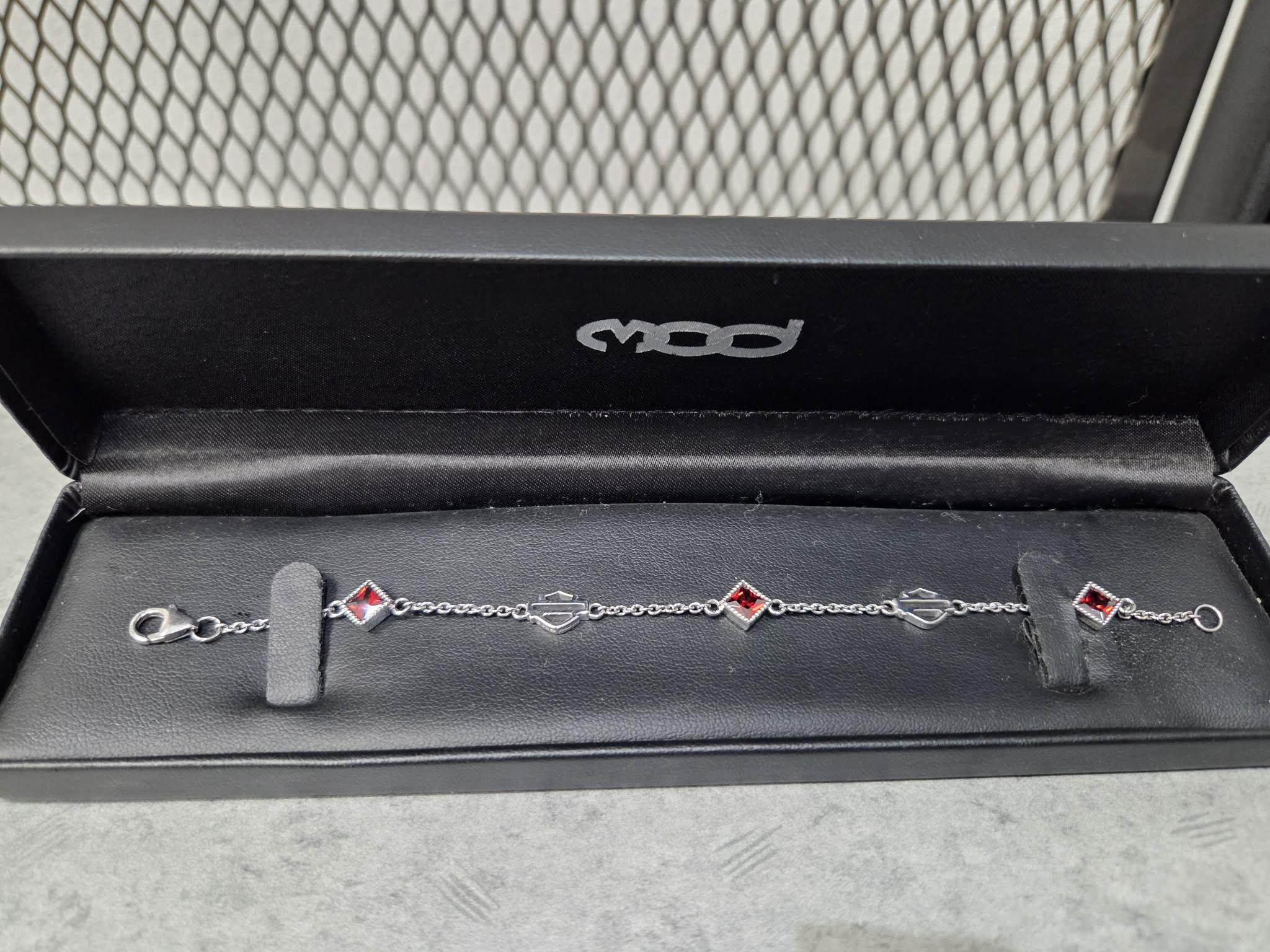 Licensed Product Womens .925 Silver Fire Red Radiant Stone Bracelet Main image