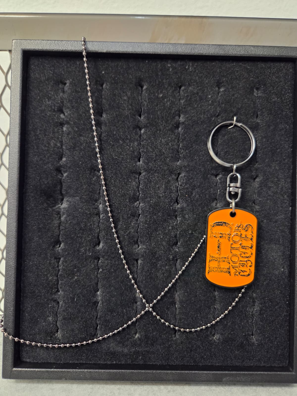 Licensed Product Mens Skull Orange Motors 2" Dog Tag Secondary image