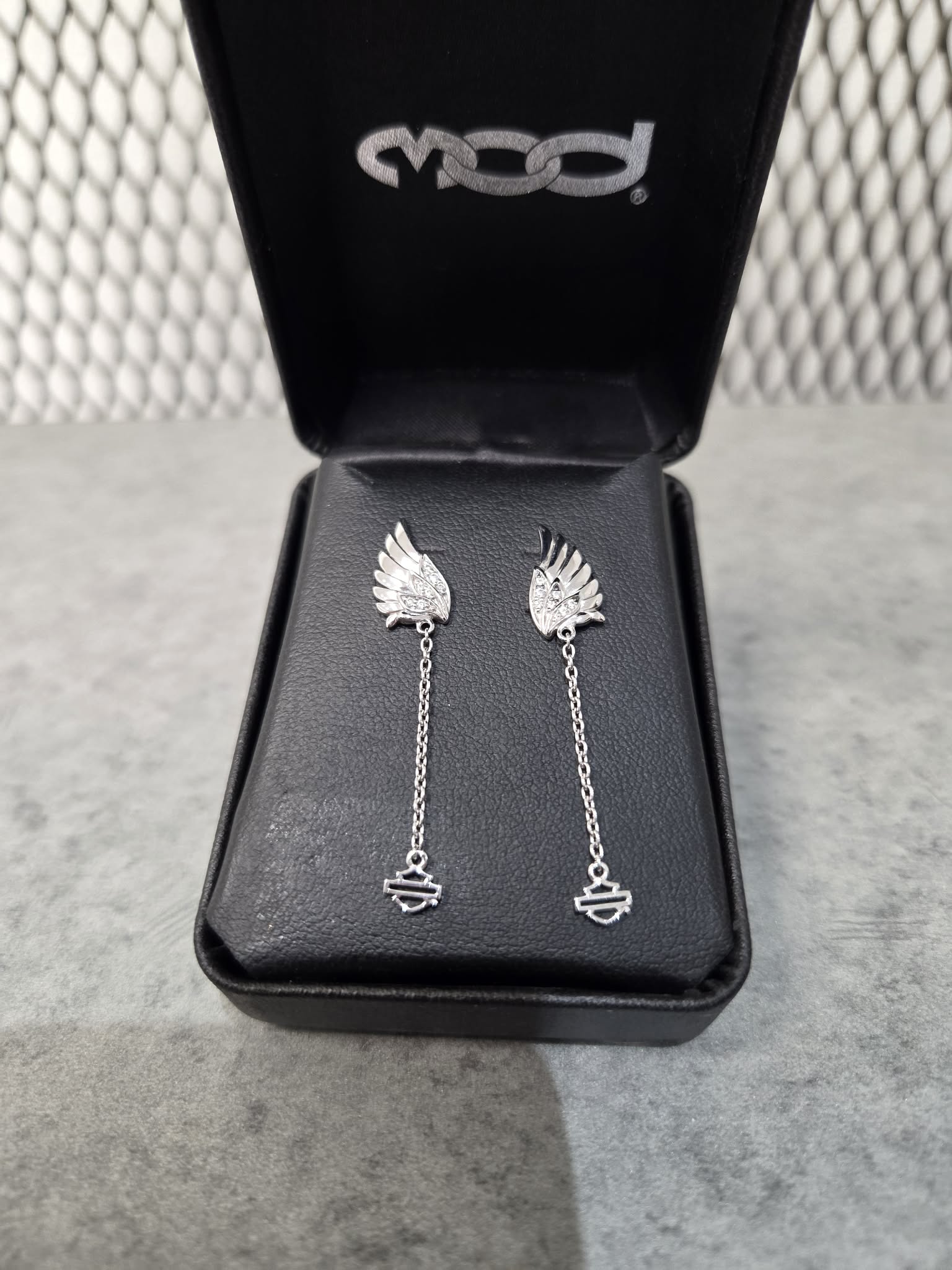 Licensed Product  Womens .925 Sterling Silver Bling Wing Drop Earrings