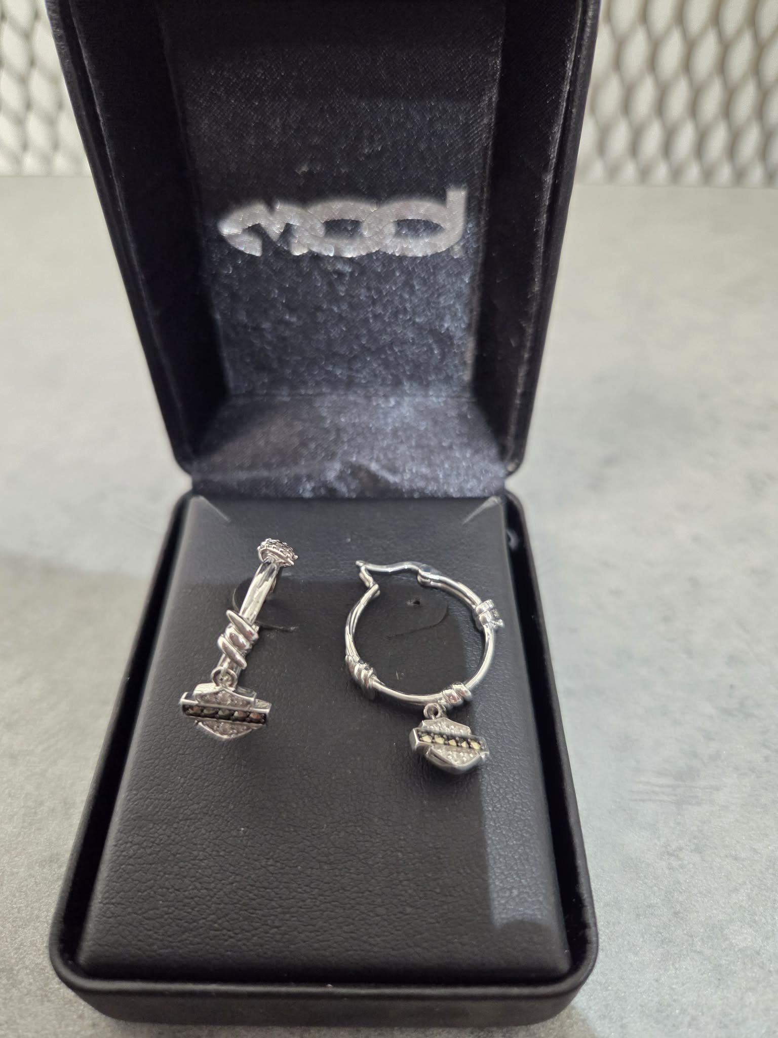 Licensed Product Womens Bling Barb Wire Hoop Earrings