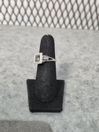Licensed Product Womens .925 Silver Black Ice Square Crystal Bling Ring