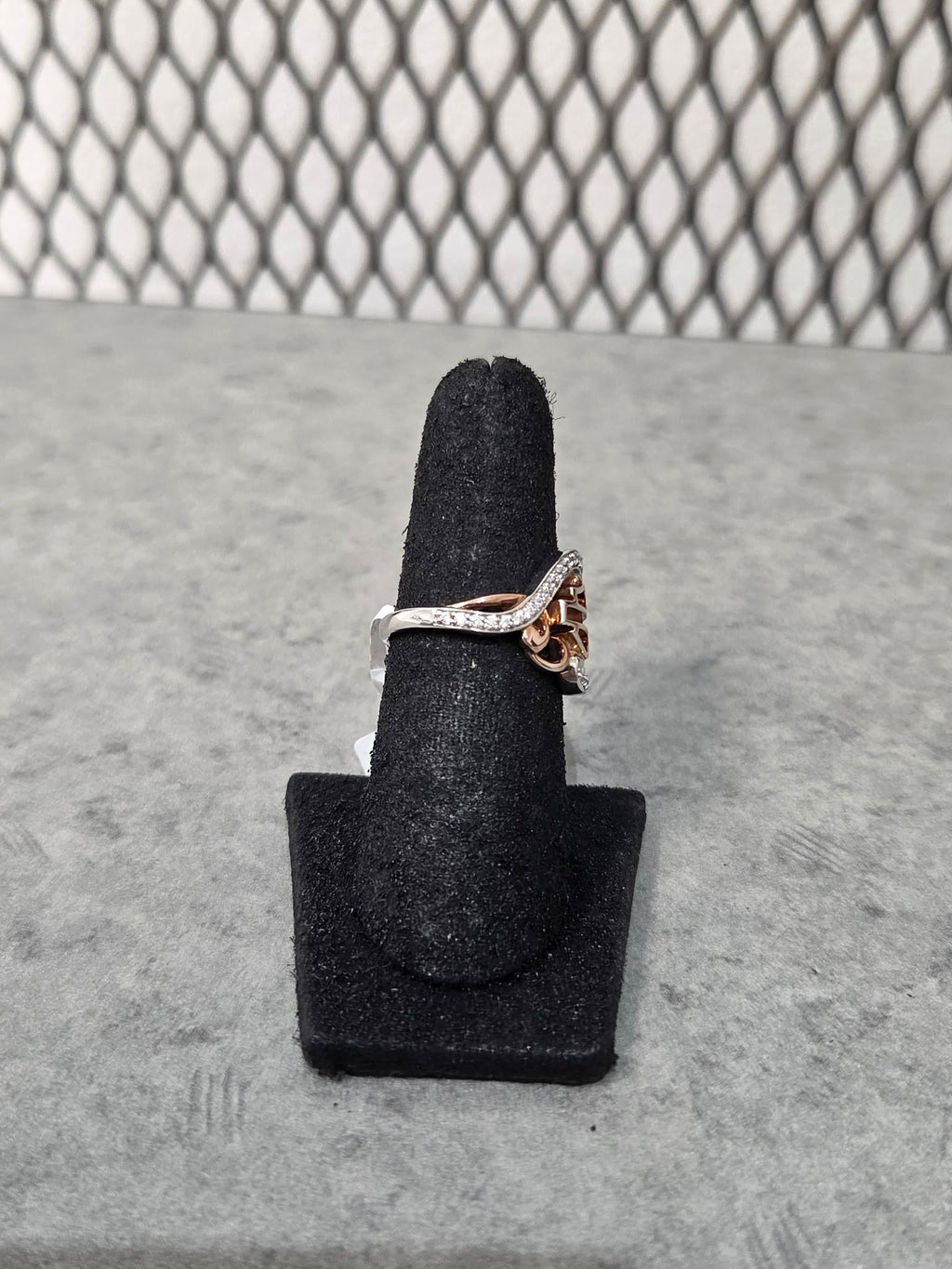 Licensed Product Womens .925 Silver Rose Gold Plated Bling Filigree Ring