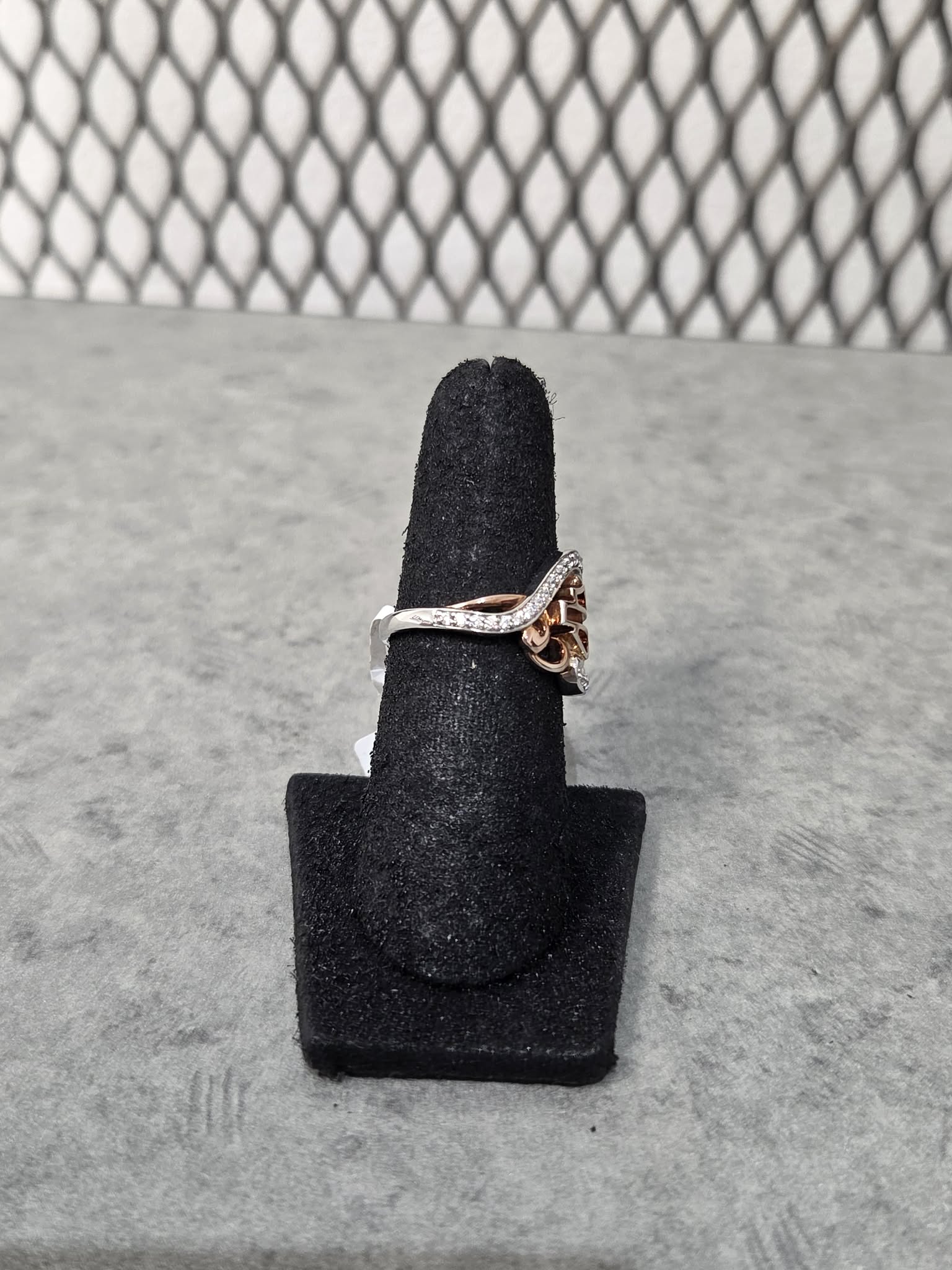 Licensed Product Womens .925 Silver Rose Gold Plated Bling Filigree Ring