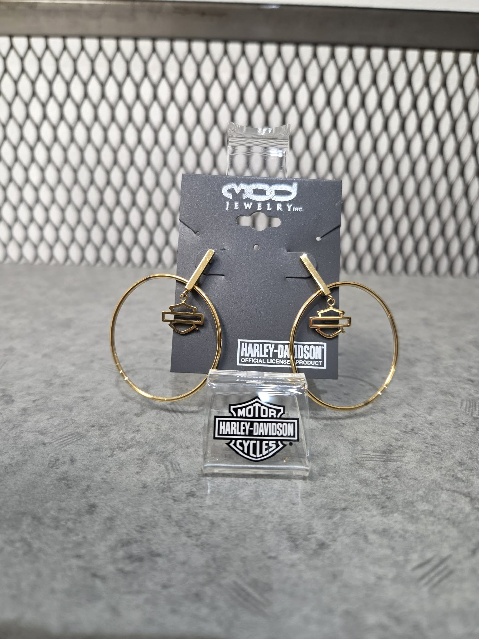 Licensed Product  Womens Stainless Steel Large Gold Tone Stick Post Circle Earrings