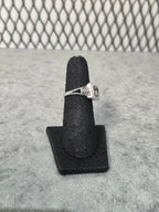 Licensed Product Womens .925 Silver Black Ice Square Crystal Bling Ring