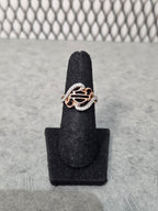 Licensed Product Womens .925 Silver Rose Gold Plated Bling Filigree Ring