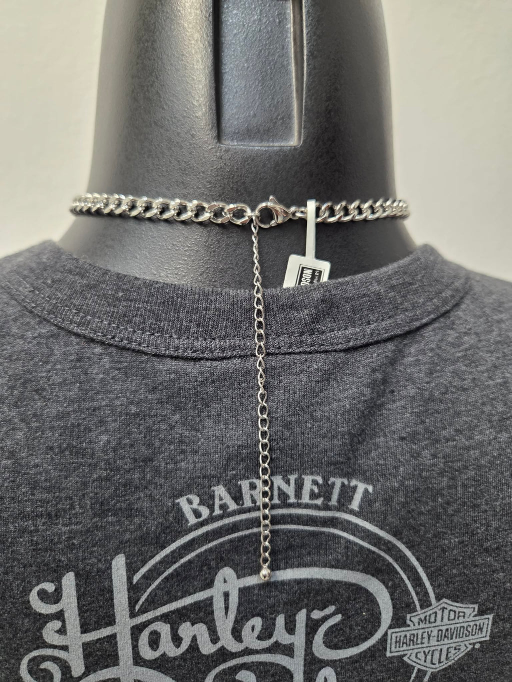Licensed Product Womens Stainless Steel Bar Curb Link Necklace – Adjustable