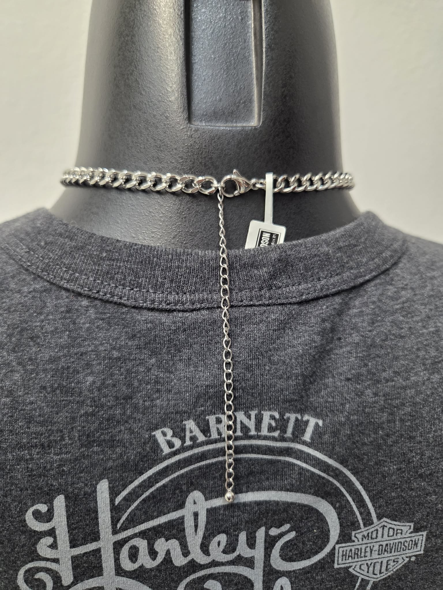 Licensed Product Womens Stainless Steel Bar Curb Link Necklace – Adjustable