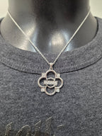 Licensed Product Womens .925 Silver Bling Clover Necklace – Adjustable